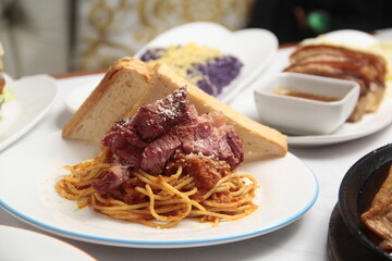 Freshly cooked Italian food pasta