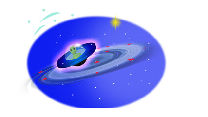 Space, flying saucer