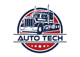 automotive service logo template. truck logo concept