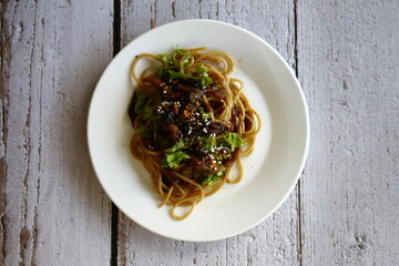 Freshly cooked Italian food pasta