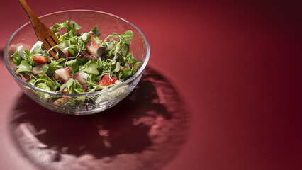 건강을 위한 맛있는 야챠 셀러드