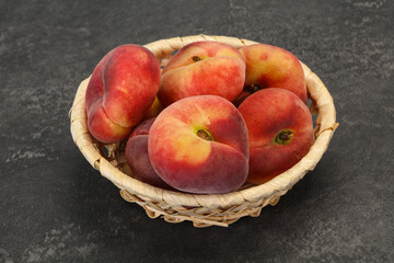 Sweet ripe tasty flat peach