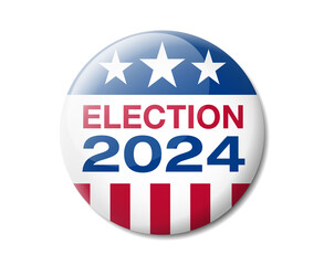 Vector illustration of a badge for the 2024 American presidential election - 423744826