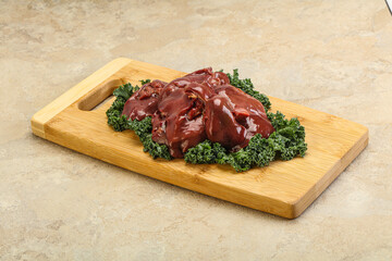 Raw chicken liver for cooking