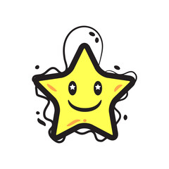 cartoon drawing of happy smiling star