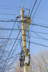 Vintage iron lantern in a public park in the daytime