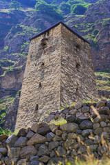 Fototapeta premium Abay-Kala Burial Tower in the village of Verkhnyaya-Balkaria