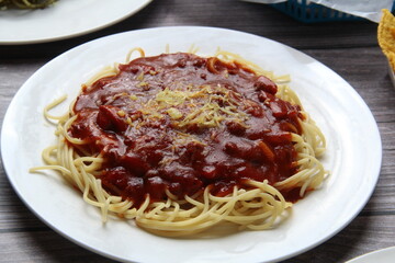 Freshly cooked Italian food pasta