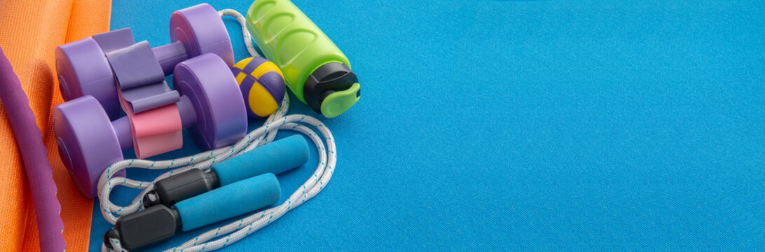 Still Life Of Group Sports Equipment For Women