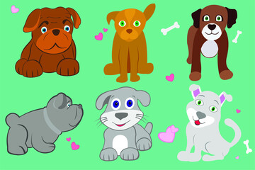 collection of vector dogs set of cute pets
