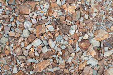 The texture or background of mix gravel and rock.