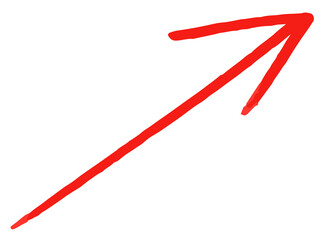 赤ペンの手書き　矢印