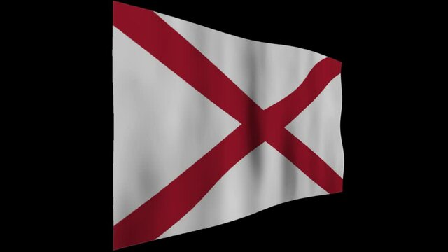 アラバマ州の旗　背景はアルファチャンネル(透明)です。