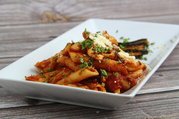 Freshly cooked Italian food pasta