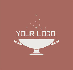Magic goblet vector logo, cup logotype, bowl © Darya