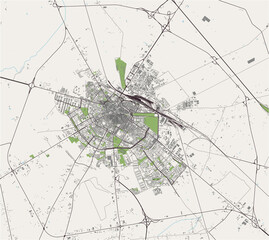 map of the city of Foggia, Italy