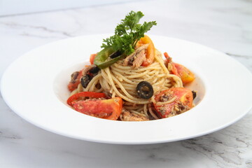 Freshly cooked Italian food pasta