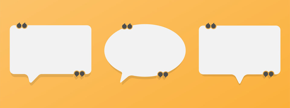 Set of speech bubble quote icons. Flat design