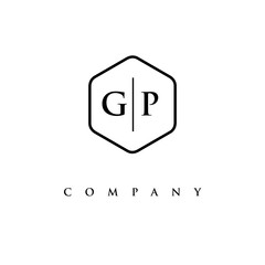 initial GP logo design vector