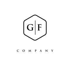 initial GF logo design vector