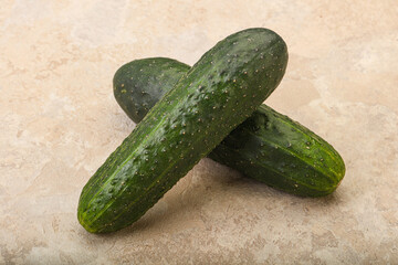 Ripe organic natural green cucumber