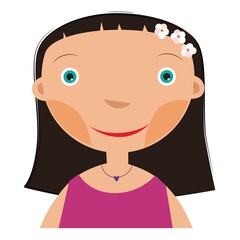 Beautiful little girl smiling on a white background
