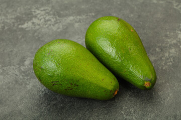 Two ripe exotic avocado vegetable