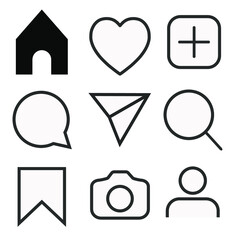 Instagram icon set, vector illustration. Network social media concept.
