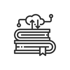 Cloud Library Line Icon Vector Illustration