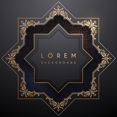 Geometric ornamental black and gold background