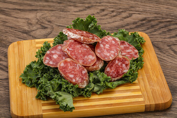 Iberian pork Fuet sausage slices