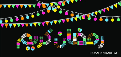 ramadan Kareem typography calligraphy text word islam religion arabic language type