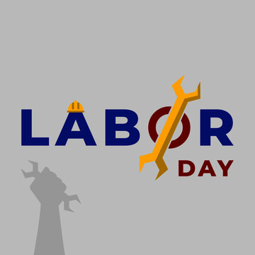 1st May Labor Day greeting with hands of labourers representing power. Vector illustration of labour day concept with tricolor Indian flag.