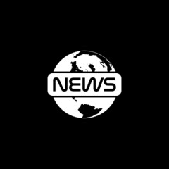 World news icon isolated on dark background