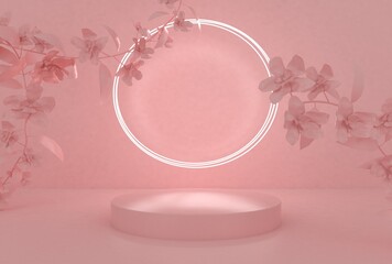Abstract minimal scene, design for cosmetic or product display podium 3d render.
