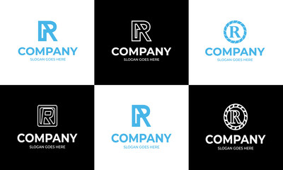Modern letter r logo collections