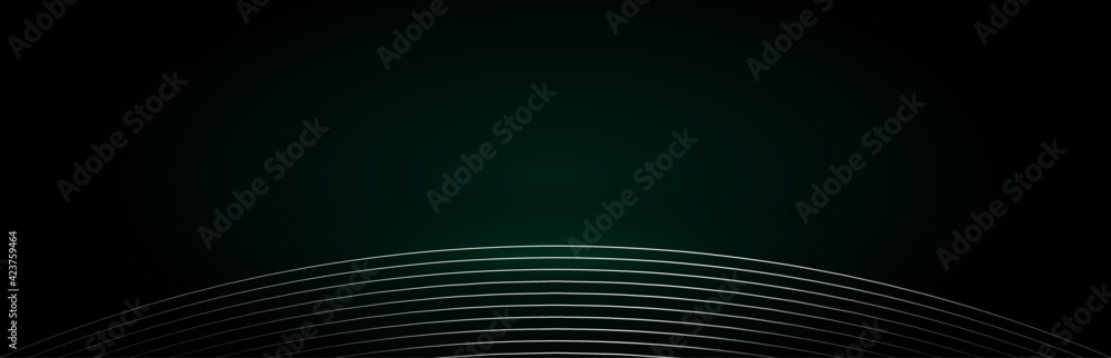 Poster Black and white gradient arc line composition with a sense of science and technology abstract background