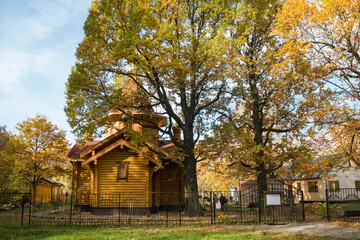Wooden Church of the Holy Blessed Prince Alexander Nevsky in Lianozovo, Moscow.