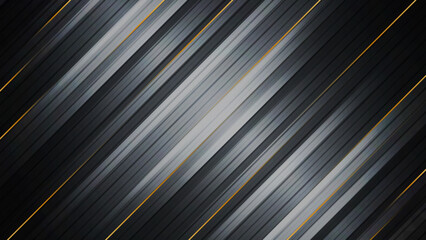 Abstract black background with gold stripes 