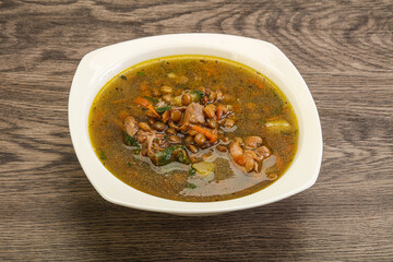 Lentil soup with chicken and vegetables