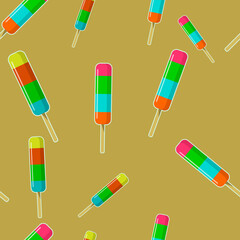 IceCream Pattern. Colorful Icecream Pattern. Seamless IceCream Wallpaper. Vector Pattern. Colorful Seamless IceCream Pattern.