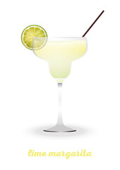 lime margarita isolated on white background vector illustration