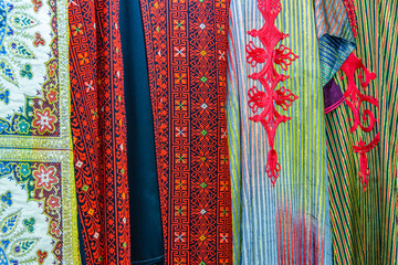 Decorated Fabrics, Street Market, Jerusalem