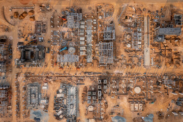 construction area of crude oil refinery plant