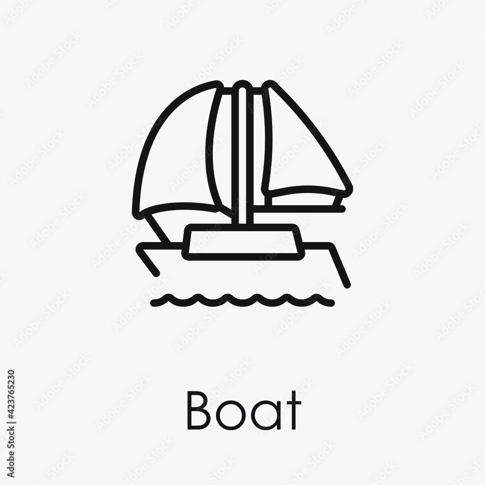 Poster boat vector icon. editable stroke. linear style sign for use on web design and mobile apps, logo. sy