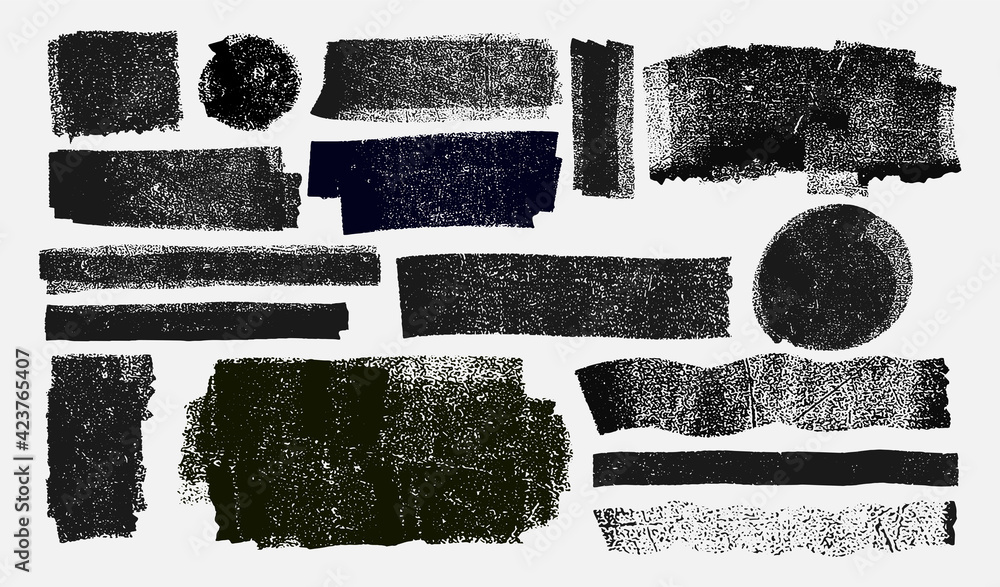 Poster grunge elements for social media. set of paintbrush, brush strokes templates. design rectangle text 