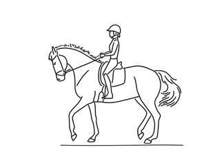 Equestrian dressage workout, short trot, piaffe