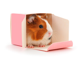 Guinea pig in box.