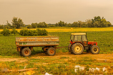 tractor in field