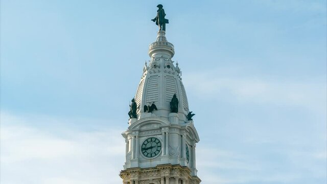 The Top of the Philadelphia City Hall Timelapse